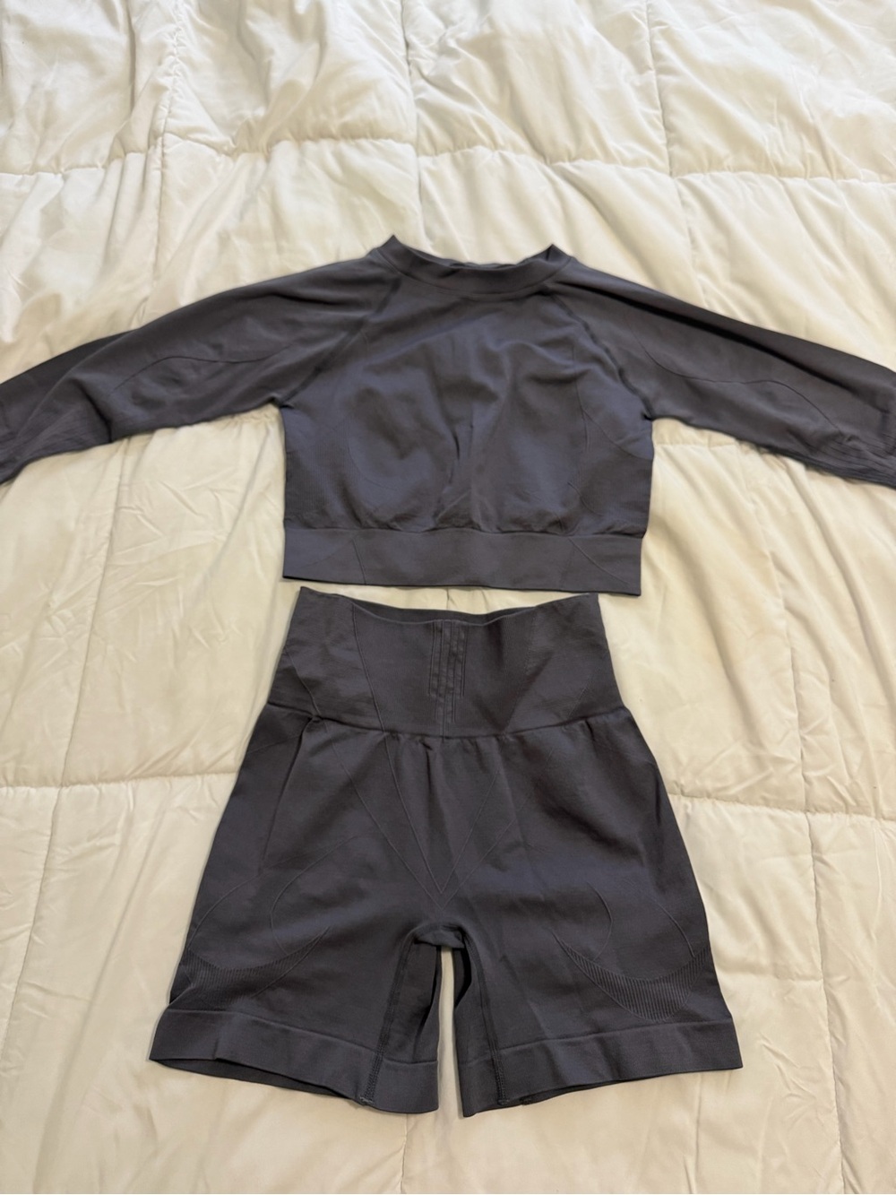 Matching grey workout set
